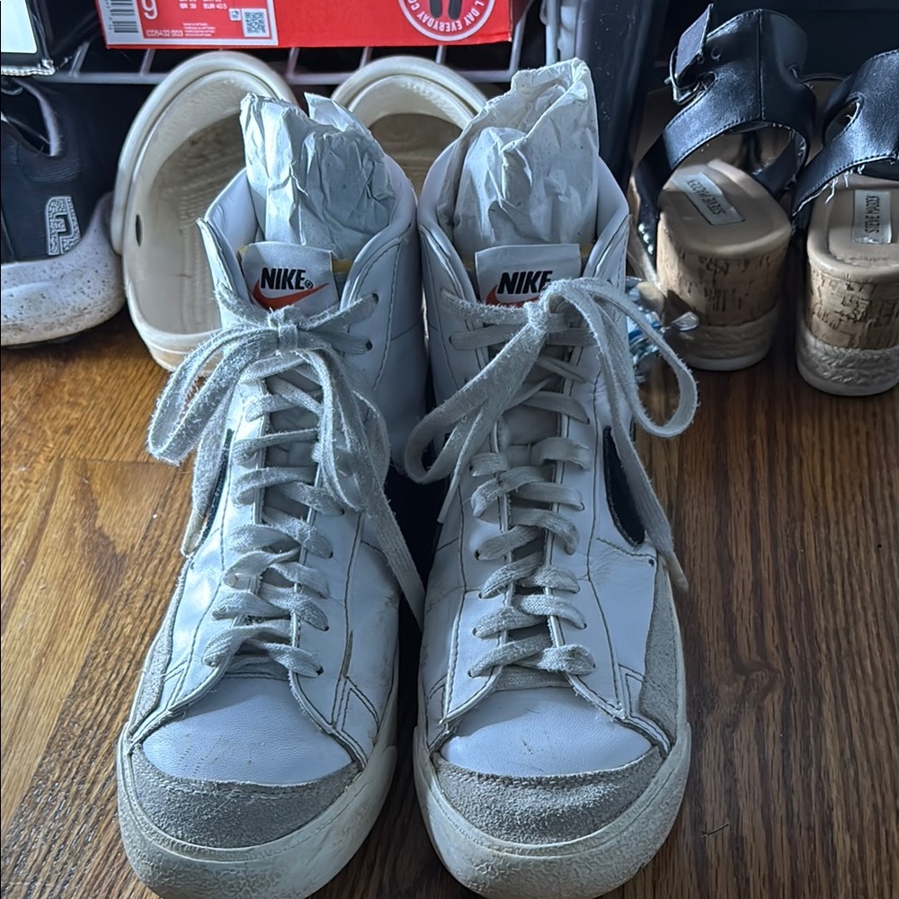 White Nike blazers